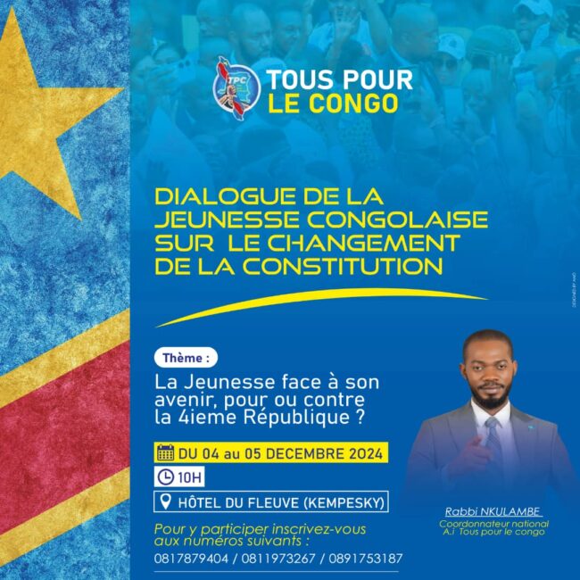Changement de la constitution : Tous pour le Congo organise un dialogue ...