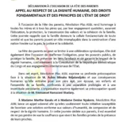 Fête des parents : Révolution plus ASBL appelle à un geste d&rsquo;humanité en faveur des familles de Minaku te Shadary