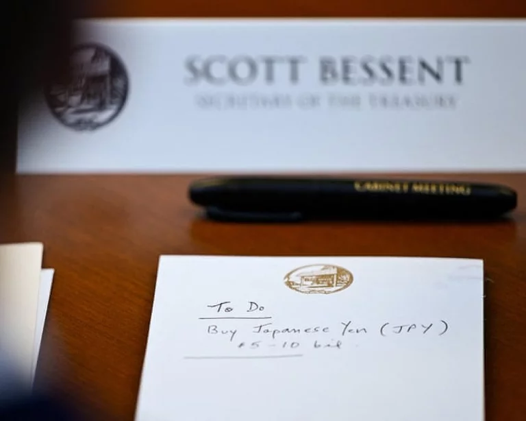Des notes de Scott Bessent indiquent une proposition d&rsquo;achat de yen japonais par les États-Unis