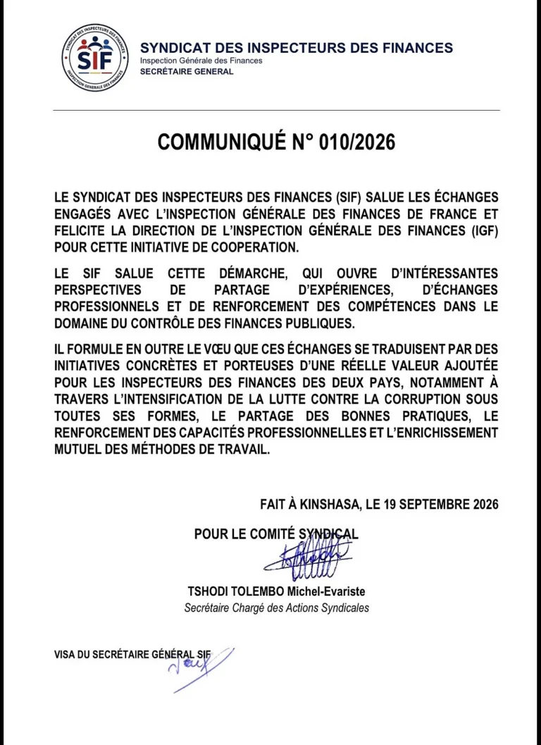 Le syndicat des inspecteurs des finances applaudit les négociations avec l&rsquo;Inspection Générale des Finances