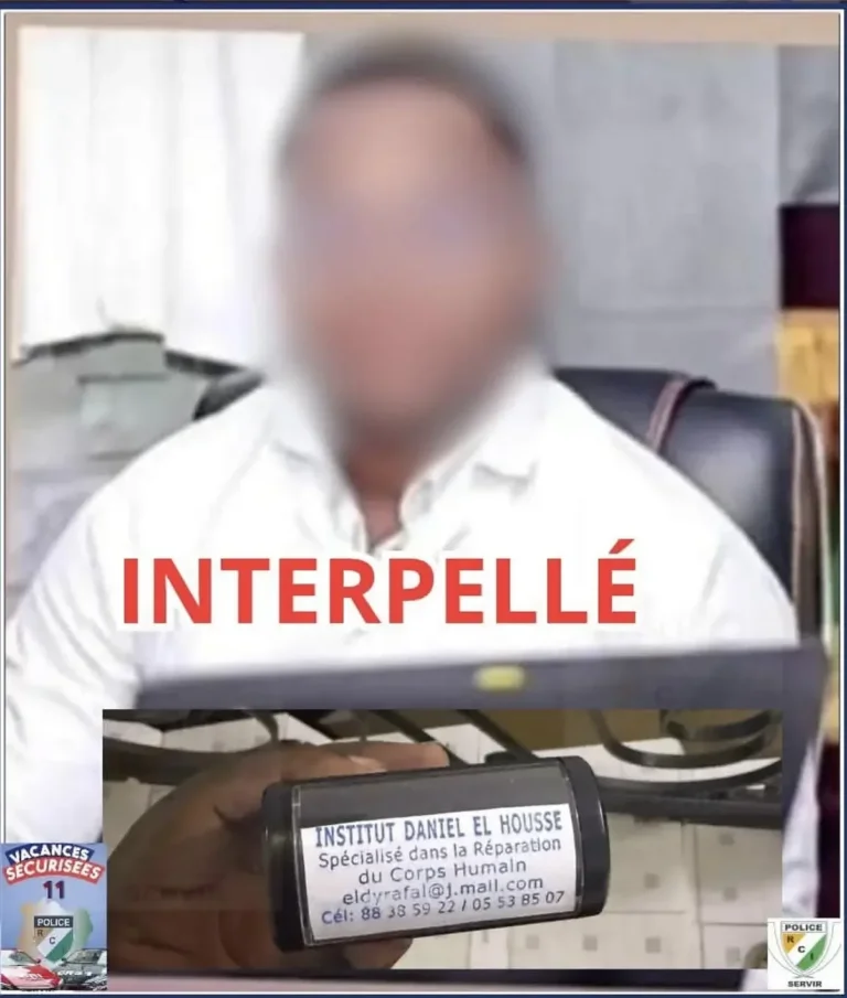 Un faux médecin, connu sous le nom de « Docteur Tano », arrêté pour exercice illégal de la chirurgie esthétique à Abidjan